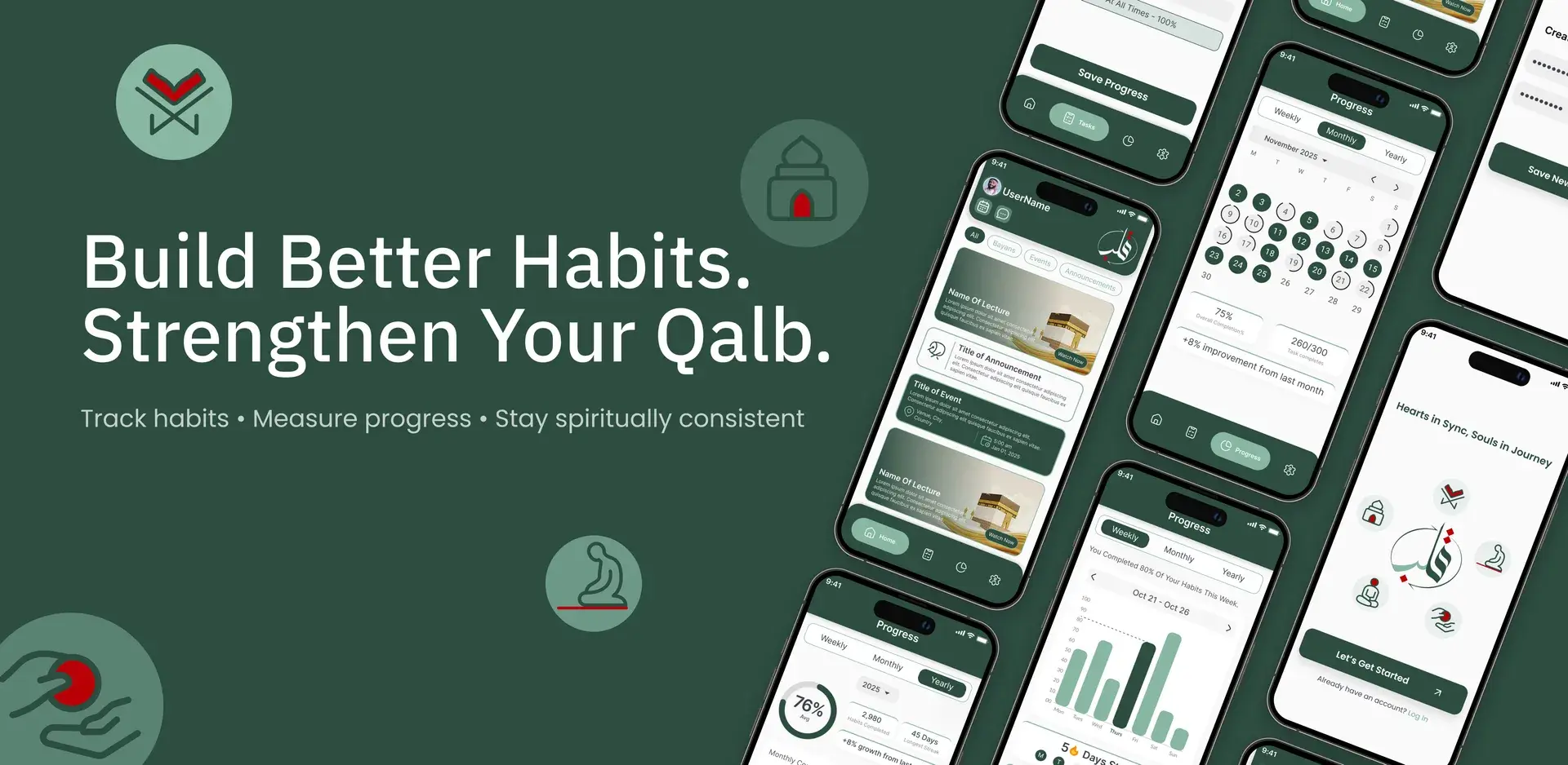 QalbSync habit tracking overview: build better habits, strengthen your Qalb