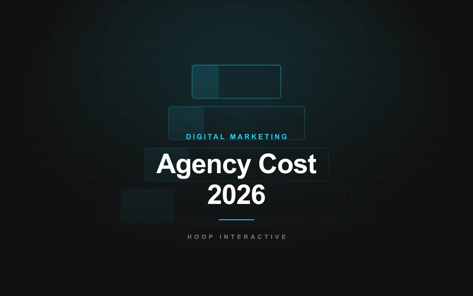 Tiered pricing blocks representing digital marketing agency cost brackets for 2026