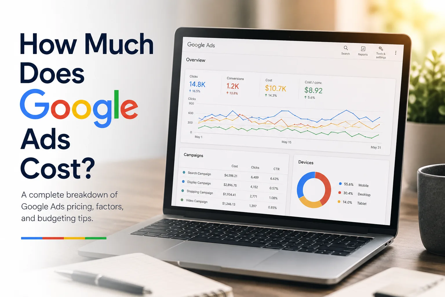 Google Ads cost and budgeting concept for 2026
