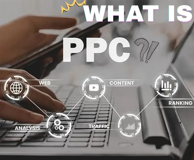 Pay-per-click advertising concept with Google Ads and search