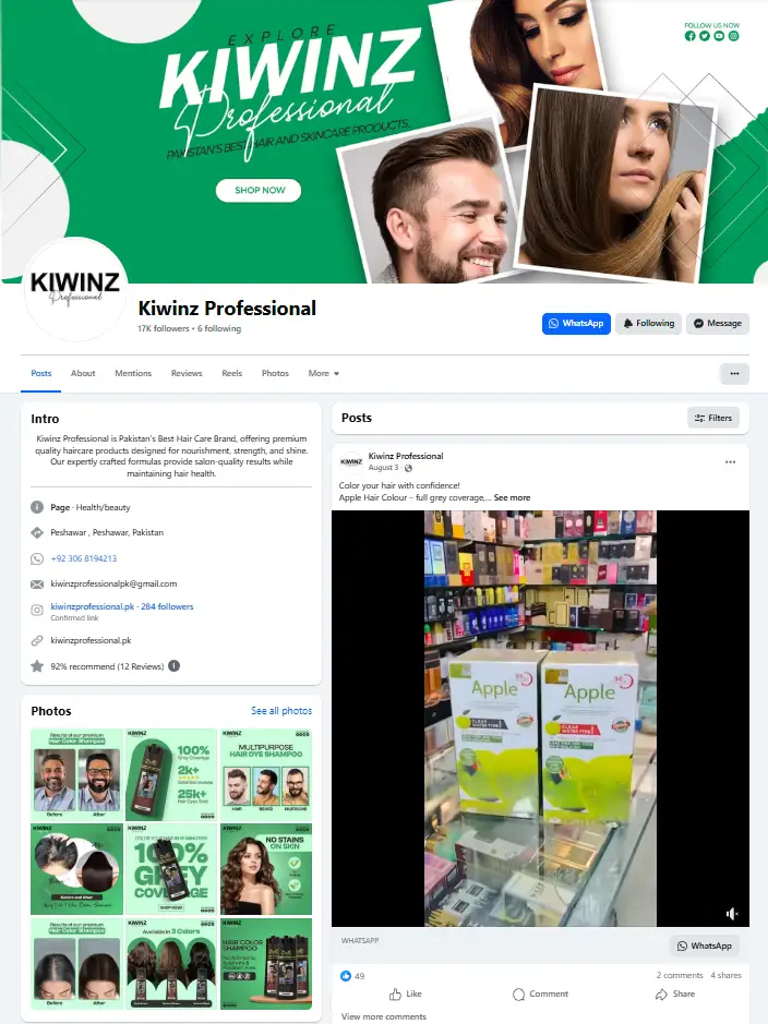 Kiwinz Facebook ad campaign creative running across nationwide Meta audiences