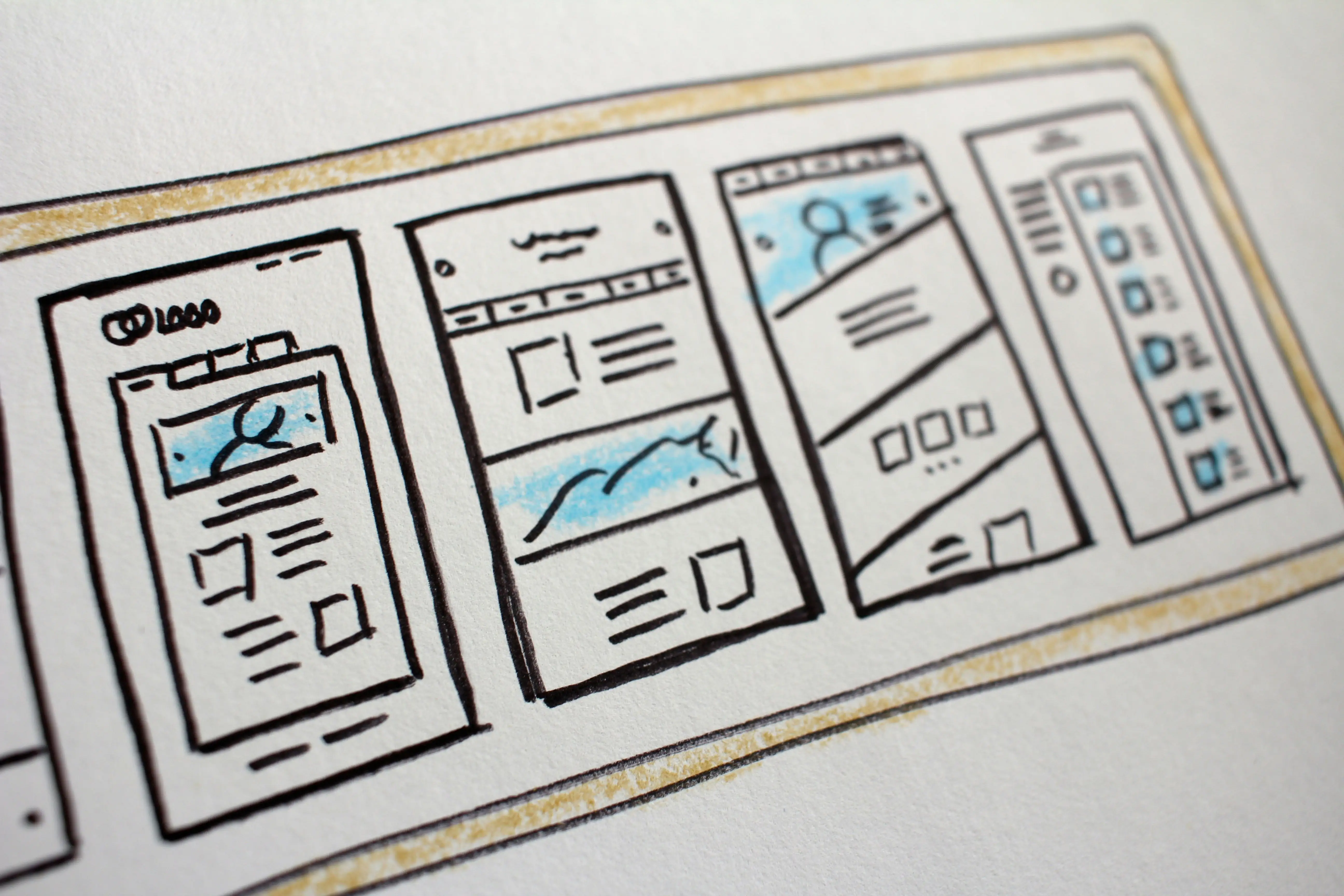 Modern website development process with responsive design layouts