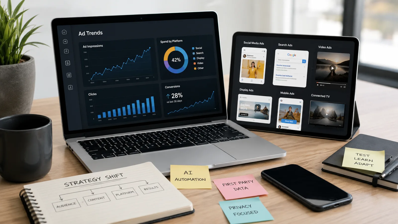 Combined Facebook and Google advertising strategy